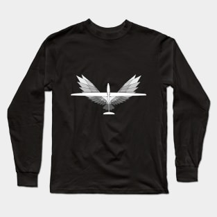 Glider Solaring Among the Eagle Design Long Sleeve T-Shirt